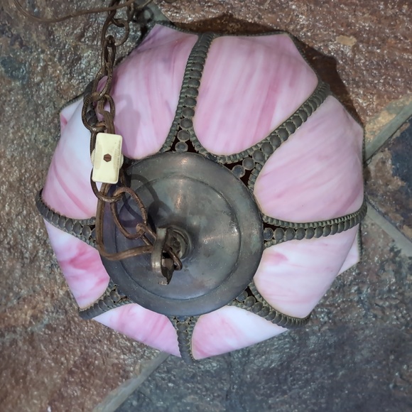 Vintage Slag Glass Pendant Light - Picture 5 of 12